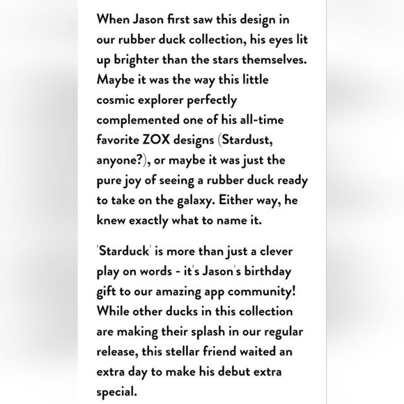 ZOX "STARDUCK" #825 RUBBER DUCKY GALAXY BDAY App Exclusiv COLLECTIBLE Wristband - Picture 5 of 11